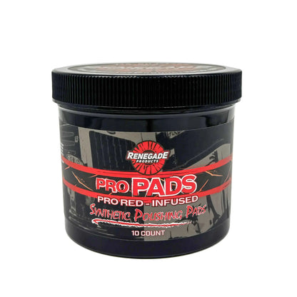 Renegade Products | Pro Pads: Renegade Pro Red-Infused Polishing Pads (10 Count) - Synthetic Pads for Aggressive Cutting & Metal Polishing