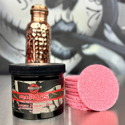 Renegade Products | Pro Pads: Renegade Pro Red-Infused Polishing Pads (10 Count) - Synthetic Pads for Aggressive Cutting & Metal Polishing