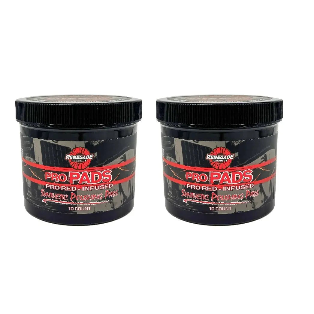 Renegade Products | Pro Pads: Renegade Pro Red-Infused Polishing Pads (10 Count) - Synthetic Pads for Aggressive Cutting & Metal Polishing
