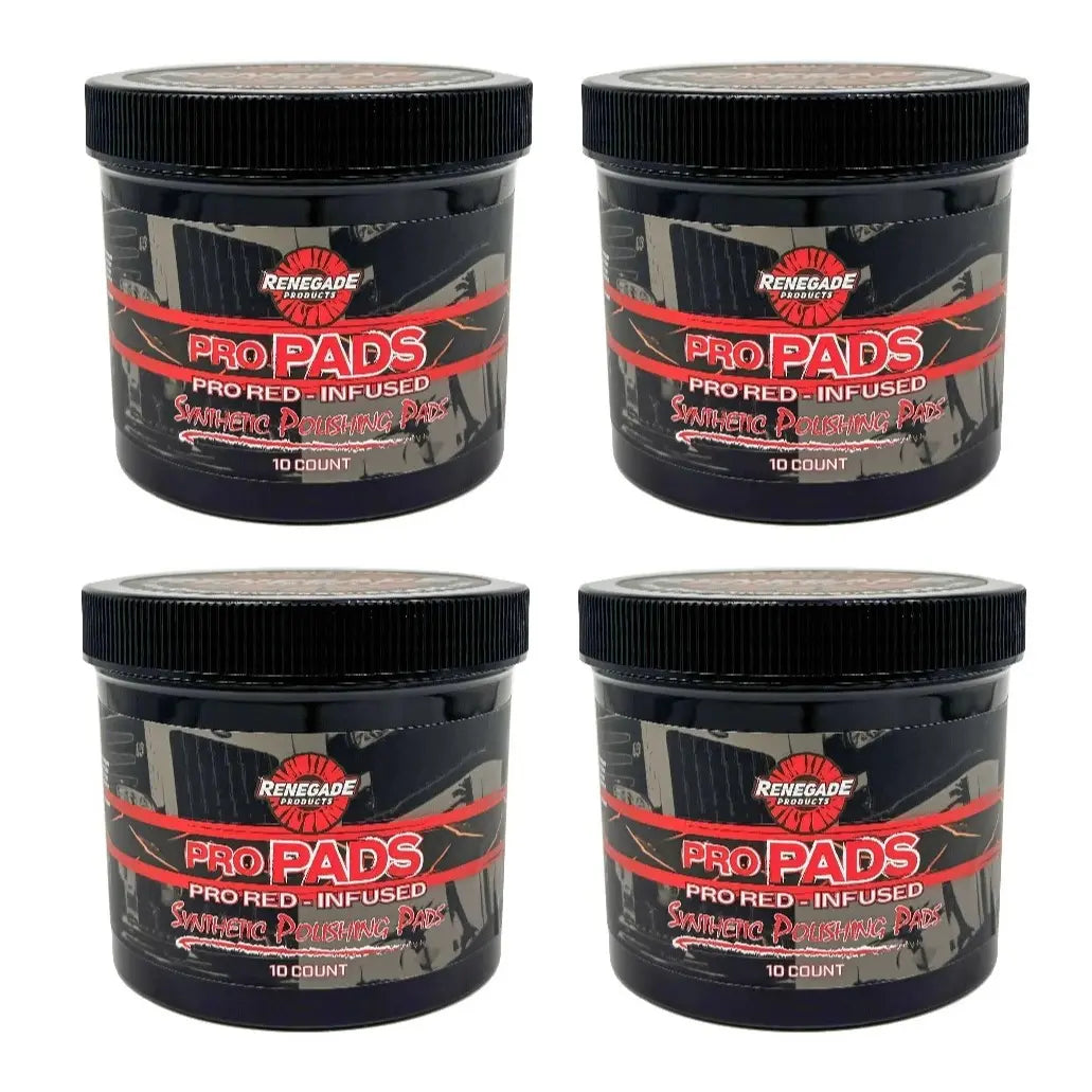 Renegade Products | Pro Pads: Renegade Pro Red-Infused Polishing Pads (10 Count) - Synthetic Pads for Aggressive Cutting & Metal Polishing
